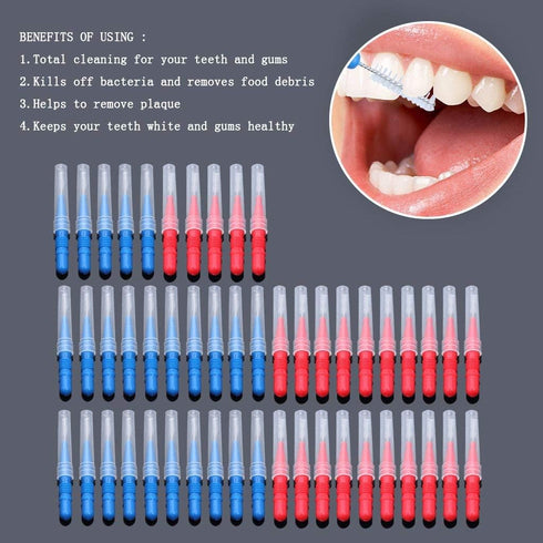 Cmzxc Interdental Brush,Toothpick Tooth Flossing Head Oral Dental Hygiene Brush, Tooth Cleaning Tool(50 Count)...