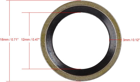 X AUTOHAUX 25pcs M12 Bronze Tone Car Engine Oil Drain Crush Flat Bonded Washer Gaskets...