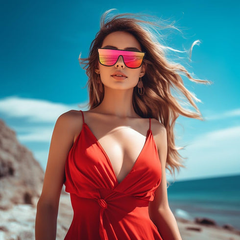 FEISEDY Men Women Polarized Sunglasses, Flat Top Trendy Oversized Square Shades UV400 B4141...