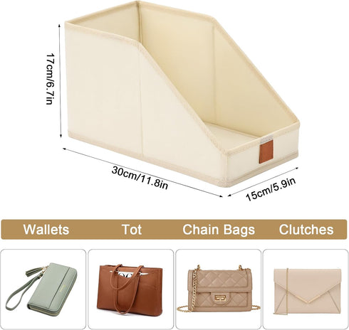 DIMJ Closet Organizers for Purses and Handbags Storage, Small Storage Bins Foldable, Small Basket for Shelves, Wardrobe, Bedroom - Closet Shelf Or...