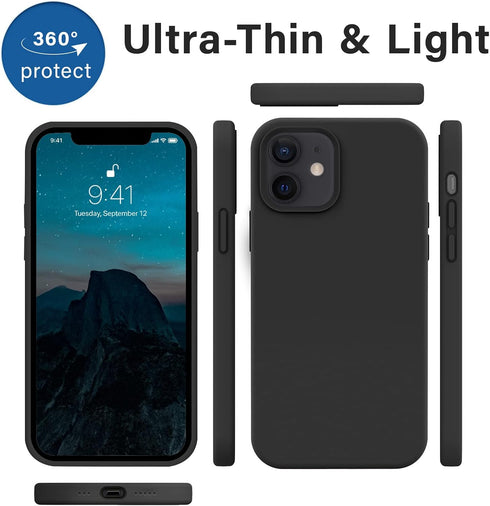 AOTESIER Compatible with iPhone 12 Case and iPhone 12 Pro Case 6.1 inch,Silky Touch Premium Soft Liquid Silicone Rubber Anti-Fingerprint Full-Body...