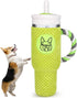 Squeaky Cup Dog Toys, 40oz Tumbler Cup Stuffed Dog Toys with Handle, Funny Plush Dog Toys, Crinkle Dog Toy, Green...
