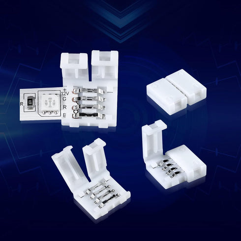 10PCS LED Strip Connectors - LED Light Connectors, 4 Pin 10mm LED Connectors for Strip Lights, LED Light Strip Connectors, LED Strip Light Connect...