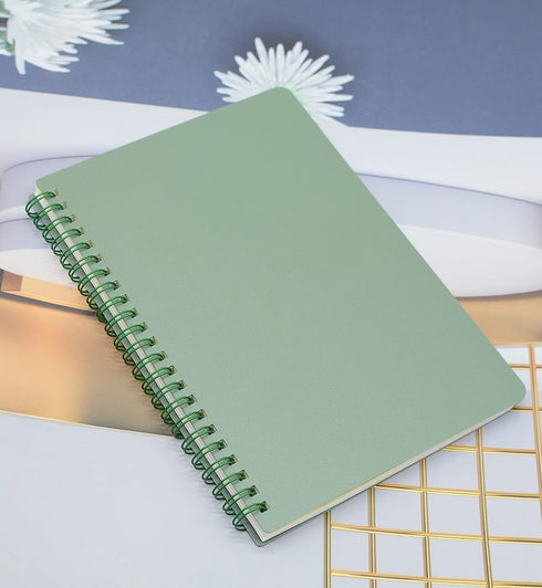 Yansanido Spiral Notebook, 4 Pcs 4 Color A5 Thick Plastic Hardcover 7mm College Ruled Paper 80 Sheets (160 Pages) Journal for School and Office Su...