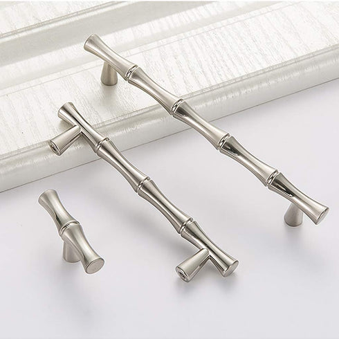 6Pcs Bamboo Shape Solid Zinc Alloy Cabinet Knobs Handle pulls, Dresser Drawer Cabinet Cupboard Closet Door Pull Decorative Furniture Accessories K...