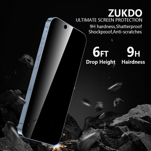 3 Pack for iPhone 13 Pro max & iPhone 14 Plus Privacy Screen Protector Anti-spy Tempered Glass Film with Easy to Install Kit, 6.7 Inch......