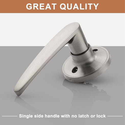 Probrico (1 Pack Door Hardware Dummy Lever Door Handles for Closets,Single Side Individual Door Lever in Satin Nickel...