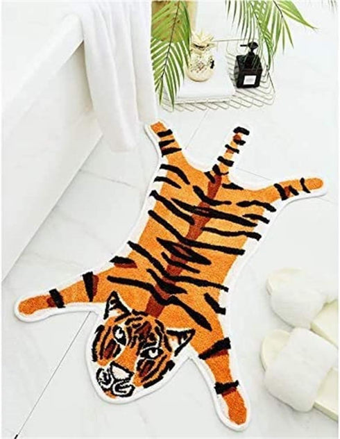 Tiger Print Rug,Cute Faux Tiger Rug Small Area Rugs for Home Decor Fluffy Animal Print Kids Carpet for Livingroom Bedroom,Orange 1.8x2.8 ft / 21.6...
