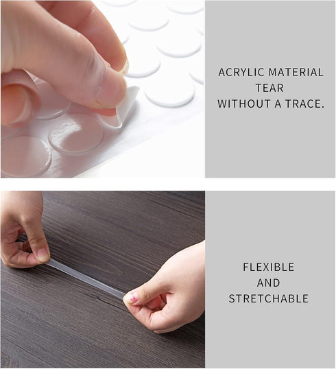 WhisLotus Glue Stickers for Balloons, 280pcs Double Sided Sticky Dots Acrylic Transparent Double-sided Adhesive Waterproof Round Sticker for Home ...