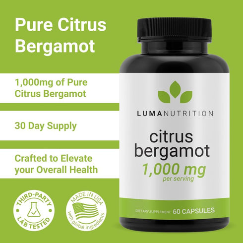 Luma Nutrition Citrus Bergamot 1000mg - Citrus Bergamot Supplement - Made in The USA - Veteran Owned - 60 Capsules...