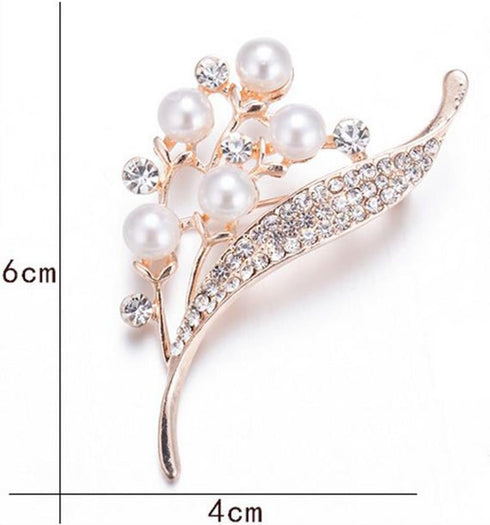 Women's Flower Brooch Pin Pearl Diamond Breastpin for Wedding/Banquet/Bouquet...