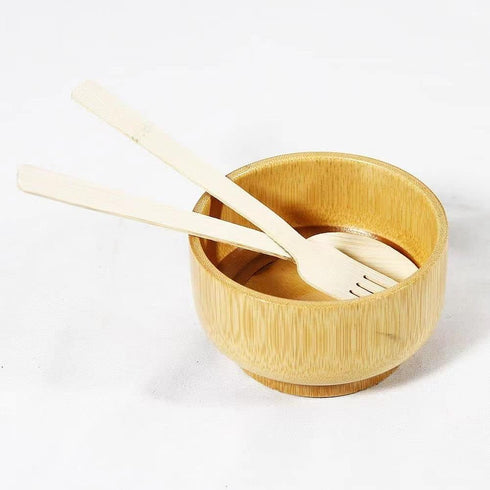 2Pcs Bamboo Bowl Sets Bamboo Bowls Kids Wooden Plates and Bowls Set Small Wooden Bowls Salsa Bowls for Party Facial Bowls...
