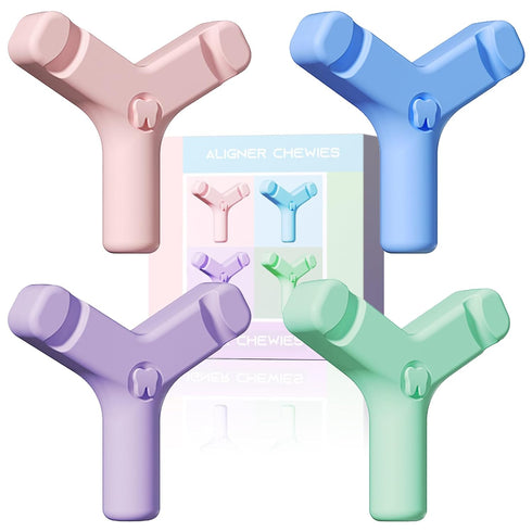 HEMILAB® 4 Pack Aligner Chewies, Y-Shaped Handheld Aligner Chewies for Invisalign, Compatible with Invisalign Braces, Aligner, Retainer...