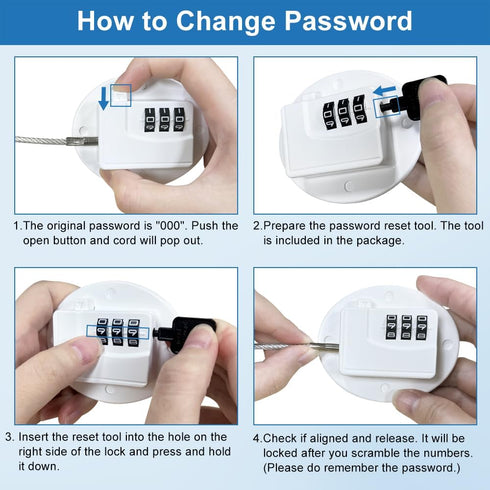 Refrigerator Lock Combination AOSITE Fridge Locks for Adults Mini Fridge Locks for Kids Refrigerator Adhesive (White 4 Pack)...