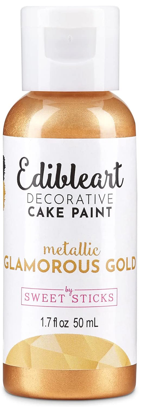 Sweet Sticks Edible Art Decorative Cake Paint 1.7 Ounce (50 Milliliters), Metallic Glamorous Gold...