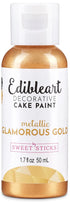 Sweet Sticks Edible Art Decorative Cake Paint 1.7 Ounce (50 Milliliters), Metallic Glamorous Gold...