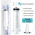 4 Pack 150ml/cc Large Syringe with Cap, Individually Sterile Sealed Plastic Liquid Syringes with Measurement for Scientific Labs, Measuring Liquid...