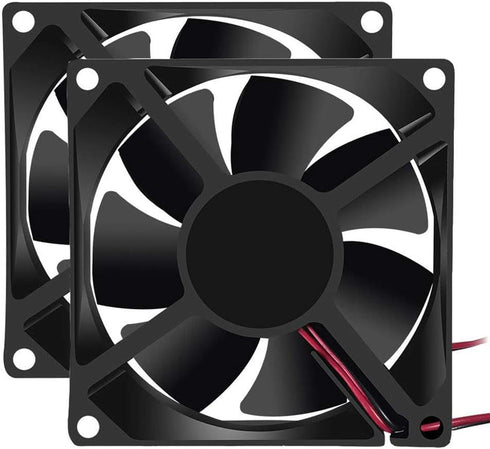 2Pcs 12V 3.14in 0.98in Fan 80mm x 80mm x 25mm Fan DC 12V 8025 Brushless Cooling Fan 80mm 25mm for Cooling PC Computer Case CPU Coolers Radiators 2...