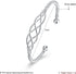 Sterling Silver Adjustable Wire Bracelet, Fashion Bangle Cuff Bracelet with beads at wire ends, Specail Follower Mesh Pattern on The Wire Middle F...