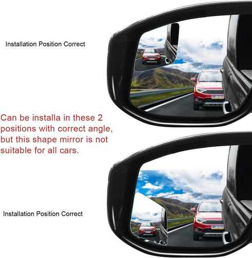 POMFW Blind Spot Mirror, 2 inch Rearview Convex Side Mirrors for Cars SUV Truck Van Stick on 3M Adhesive, Rear View HD Glass Frameless Sway Rotate...