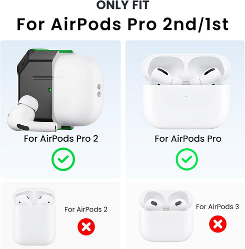 ORNARTO for AirPods Pro 2nd/1st Generation Case with Cleaner Kit (2023/2022/2019), Military Hard Shell Full Drop Protective for Airpods Pro Armor ...