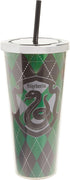 Spoontiques Harry Potter Acrylic Foil Cup with Straw, 20oz - Metallic Locking, Double Wall Insulated, BPA Free - Slytherin...