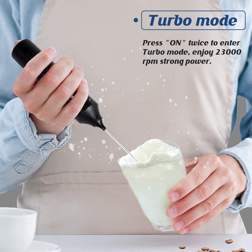 MF05 Rechargeable Milk Frother USB Charging Handheld Foam Maker with Stainless Balloon Whisk for Cappuccino, Latte, Bulletproof Coffee, Keto (Blac...