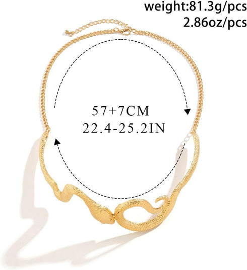Jovono Snake Choker Necklaces Gold Statement Necklace Goth Punk Necklace Chain for Women...