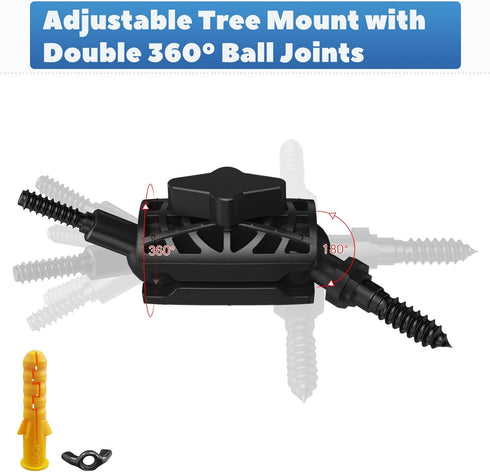Adjustable Trail Camera Tree Mount: Game Camera Outdoor Mounting Bracket Holder with Double 360° Swivel Tilt Ball Joints, 2 Packs...
