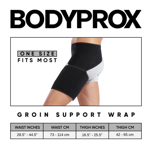 Bodyprox Groin Wrap, Adjustable Support for Hip, Groin, Hamstring, Thigh, and Sciatic Nerve Pain Relief...