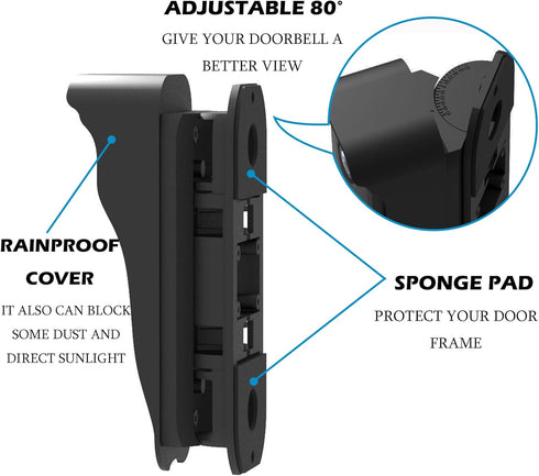 Blink Doorbell Mount Adjustable Angle Mount Kit, Wide Viewing Range Left/Right Adjustable Blink Corner Mount Bracket Holder, Compatibel with Blink...