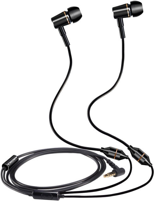 Anti-Radiation Headphones Air Tube Headset Radiation Free Earbuds with Microphone Binaural Acoustic Stereo Alumium Metal Housing Wired in-Ear Hand...