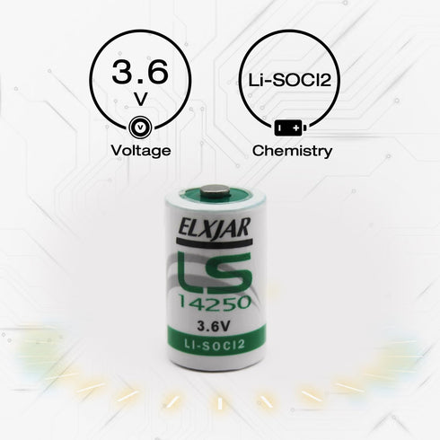 elxjar (5-Pack) LS-14250 1/2 AA 3.6V Lithium Battery (Non Rechargeable) for SAFT Water Meter Electricity Meter Gas...