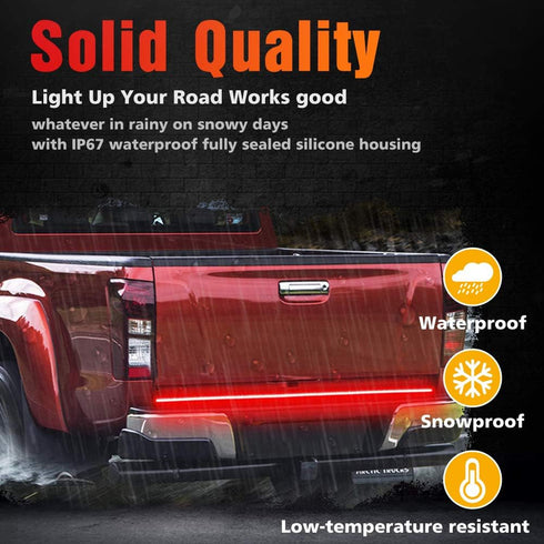 48 Inch Tailgate Light Bar Triple Row Tail Light Bar for Pickup Trailer SUV RV Van Full Function No Drill Install (48 inch)...