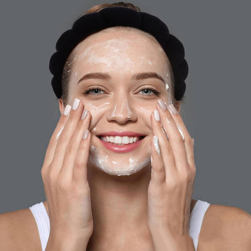 2 PCS Puffy Spa Headband for Women Sponge Headbands for Girls Terry Towel Cloth Fabric Head Band for Face Washing, Skincare, Makeup Removal, Facia...