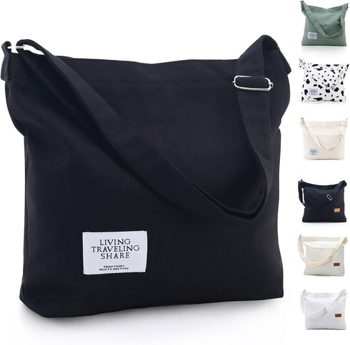 Canvas Tote Bag for Woman Messenger Bag Crossbody Bag Travel Beach Bag Cute Shoulder Bag Handbag...
