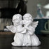 Cherubs Angels Resin Garden Statue Figurine , Adorable Angel Sculpture Memorial Statue, Indoor Outdoor Home Garden Decoration (Kiss Cherub-Right)...