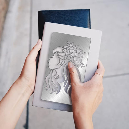 FINGERINSPIRE 4 Pcs Women Theme Metal Journal Stencil Metal Painting Template Stainless Steel Multifunctional Planner Metal Stencils Templates for...