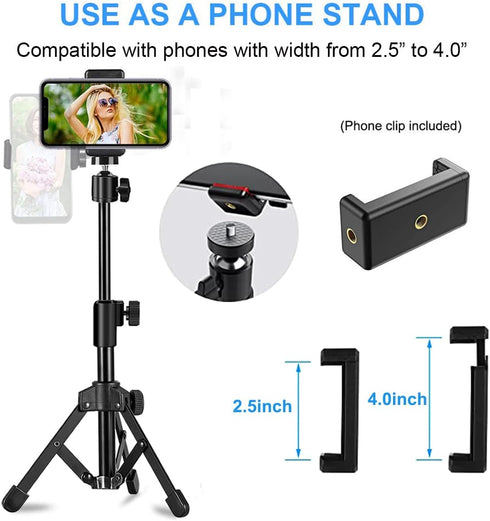 Webcam Tripod Stand Extendable Desktops Tripod for Camera/Phone/Webcam, Desk Tripod Webcam Mount Holder Compatible with Logitech Stream Webcam C92...