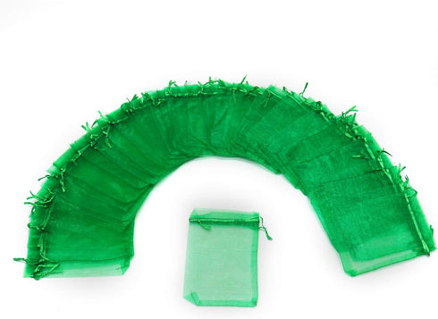 50Pcs 3x4 Inch Organza Bags with Drawstring, Green Small Mesh Gift Jewelry Candy Pouch Christmas Wedding Party Favor Bags...