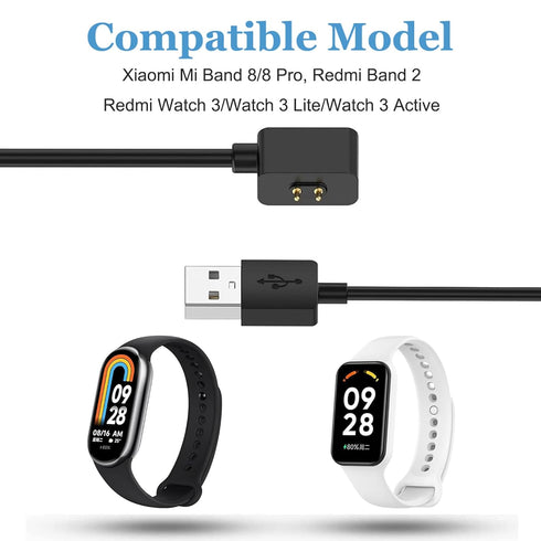 EXMART for Xiaomi Mi Band 8 Charging Cable, Replacement USB Charger for Redmi Watch 3/Watch 3 Lite/Watch 3 Active/Band 2 Smartwatch 60cm / 2ft (2)...