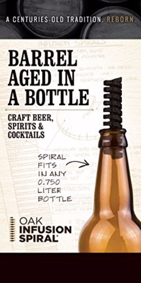 2 Pack - Barrel Aged in a Bottle Oak Infusion Spiral. Barrel Age Your Whiskey...