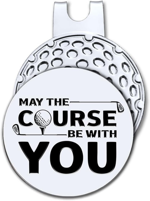 May The Course Be with You Golf Ball Marker with Magnetic Hat Clip, Funny Golf Accessories and Golf Gifts for Men Women Mom Dad Grandpa, Birthday ...