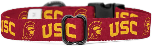 USC Trojans Collars and Leashes | Officially Licensed | Adjustable-Fits All Pets! (Small Collar)...