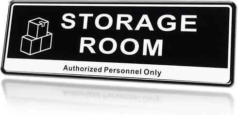 Door Sign,RAMIEYOO Acrylic Authorized Personnel Only Signs for Door,Black and White - 9"x 3" (Storage Room)...