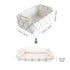 Decorative Collapsible Rectangular Fabric Storage Bin Organizer Basket with Wooden Handles for Clothes Storage,12.6x8.7x4.7 inch,White...