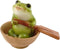 Top Collection Miniature Fairy Garden and Terrarium Frog Rowing Boat Figurine, Green...