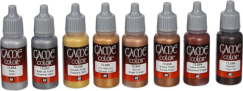 Vallejo Paints: Game Color Paint: Metallic Colors - 72303, 8 Colors, 17ml Bottles, Brilliant & Versatile Set for Stunning Model & Miniature Finish...