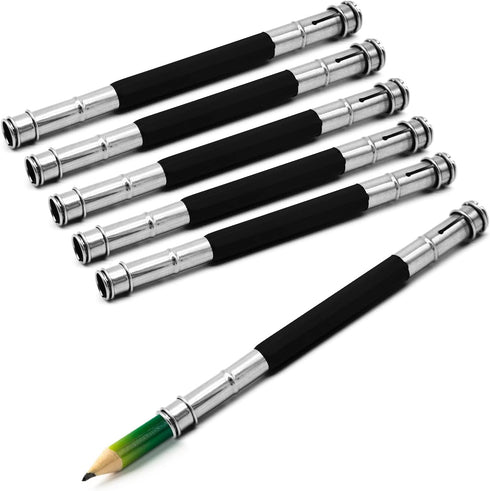 Pencil Extenders 6PCS Adjustable Pencil Lengthener Tool Coupling Device for School,Office,Sketch,Art,Writing...