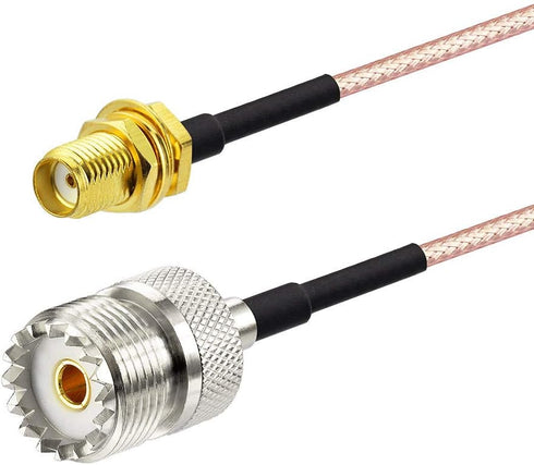 Superbat Coax UHF Female SO-239 to SMA Male/SMA Female Adapter Extension Cable RG316 12" for Baofeng CB Radio Handheld Walkie Talkie 2pcs...